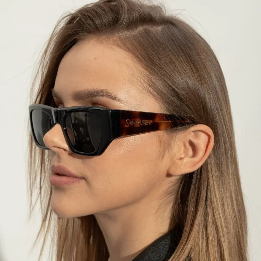 NEW Saint Laurent SL740 004 Black Havana Square Unisex Sunglasses